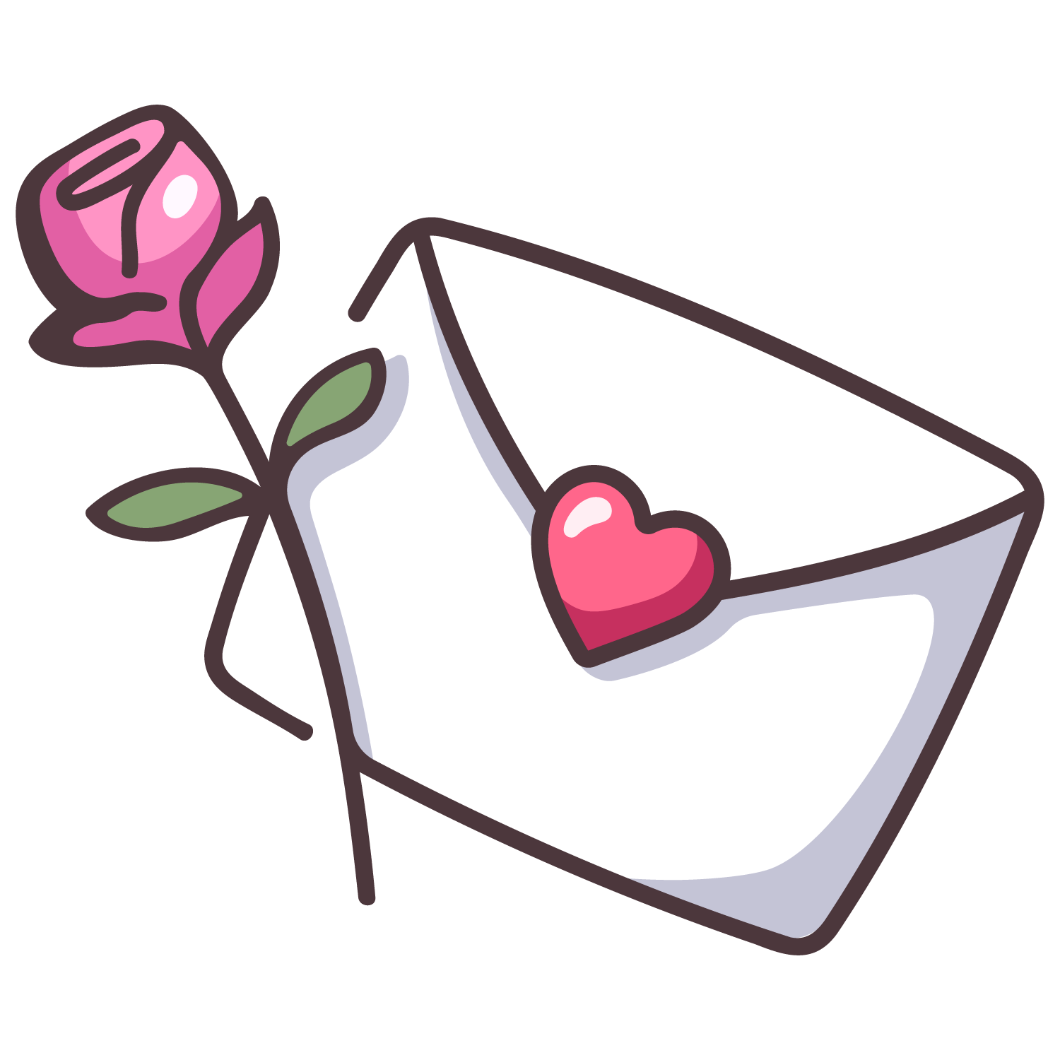 26_love mail and rose flower